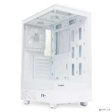 Компьютерный корпус HSPD F510, Panoramic Mid Tower, белый, TG, 0.5 SPCC, 3x120мм ARGB ATX, mATX, mITX 180/280/160мм 1x2.5