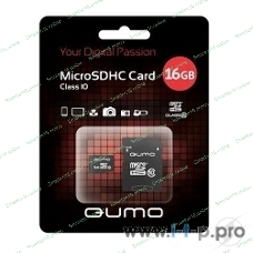 Флеш карта QUMO QM16GMICSDHC10U1 16Gb MicroSDHC Class 10 UHS-I, SD adapter