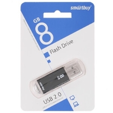 Флешка USB Smartbuy V-Cut Black (SB8GBVC-K), 8Gb, USB 2.0, R/W 20/10, черный