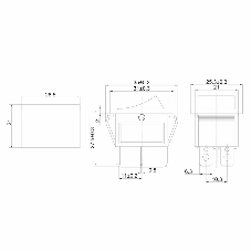 Выключатель клавишный Rexant 250V 16А (4с) ON-OFF зеленый с подсветкой