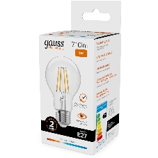 Лампа светодиодная филаментная Gauss Filament 9Вт цок.: E27 груша св. свеч. бел. теп. (упак.: 10 шт)