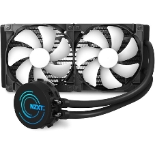 Система жидкостного охлаждения для ПК/Water Cooling System NZXT Kraken Elite 280 RGb (250W, 280мм, LED temp., Black/Fans: 2x140мм, 98.61CFM, 34.5dBA, 2000RPM/Pump height 65мм, 2800RPM, Rad thickness 27мм/S: 1851, 1700, 1200, 115X, AM5, AM4)