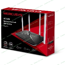 Беспроводный маршрутизатор Mercusys AC12, Dual Band, (867Мбит/с на 5 ГГц + 300Мбит/с на 2,4 ГГц)4 порта 100 Мбит/с, 4 фиксированных антенны