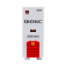 Реле миниатюрное промышленное, 2CO, ком. ток 8А, AgSnO2, напряжение 230V AC, опция: тест-кнопка+светодиод