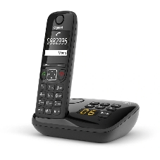 Радиотелефон Dect Gigaset AS690A черный автооветчик АОН