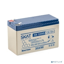 Батарея для ИБП свинцово-кислотная SKAT SB 1209S тип AGM 12V 9А·ч I зар. 2,6 А (ножевые клеммы) (8970)