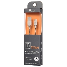 Кабель USB ACD-Titan Type-C ~ USB-A Нейлон, 1м, желто-черный