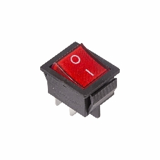 Выключатель клавишный Rexant 250V 16А (4с) ON-OFF красный с подсветкой