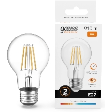 Лампа светодиодная филаментная Gauss Filament 11Вт цок.: E27 груша св. свеч. бел. теп. (упак.: 10 шт)