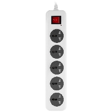 Сетевой фильтр Buro 500UNH-1.8-WG 1.8м (5 розеток) белый/серый (коробка)