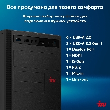 Компьютер IRU Planio 310H6SEV MT i7 12700 (2.1) 32Gb SSD 512Gb UHDG 770 FreeDOS GbitEth 400W черный (RUS) (2113521)