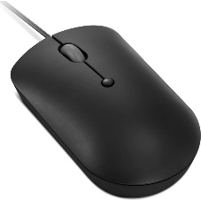 Мышь проводная Lenovo 400 черный, 2400 dpi, USB-C, кнопки - 4