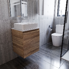 Тумба Bau Dream Blackwood 50 с дверцей, раковина BAU Hotel 48х37, смеситель для раковины высокий Hotel Still, нержавеющая сталь