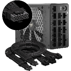 Блоки питания/ Power Supply Corsair HX1500i, Model RPS0132, 1500W 80+ Platinum (ATX, 3.1, PCIe 5.1, Full modular, 1x24(20+4)pin, 2x8-Pin to 12V-2x6 Cable, 3x4+4-pin CPU +12V (EPS), 6x4-pin Molex, 4x6+2-pin PCIe, 8xSATA3, 1xUSB Type-C, Active, 140x140mm, 150x200x86mm, APFC, Power cable-EU, black)