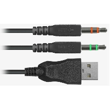 Гарнитура Defender Dexter RG чёрный, проводная, USB / 2 x mini jack 3.5 мм, подсветка