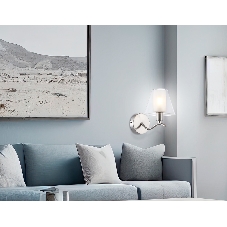 Настенный светильник Ambrella light LH57085 SN/FR никель/белый матовый E14 max 40W 230*140*200