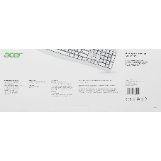 Клавиатура проводная Acer OKW301 (ZL.KBDCC.01B), USB, белый
