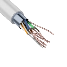 Кабель витая пара Rexant F/UTP, категория 6, ZH нг(А)-HF, 4PR, 23AWG, внутренний, серый, 305м