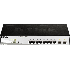 Коммутатор D-Link DGS-1210-08P/G3A, 8×1 Гбит/с PoE + 2×1 Гбит/с SFP, настраиваемый