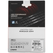 Оперативная память Kingston Fury Renegade, 64Gb (4x16GB), DDR4, 3600MHz, CL16, DIMM, с радиаторами, серый/черный