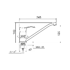 SL86-004FBS-25 Смеситель для кухни, ø35