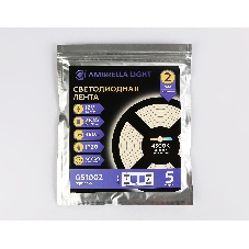 Светодиодная лента GS1002 2835 60Led/ 4.8W m/ 12V IP20 4500K/ 5000*8*1.2mm (2 конт.)