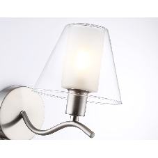 Настенный светильник Ambrella light LH57085 SN/FR никель/белый матовый E14 max 40W 230*140*200