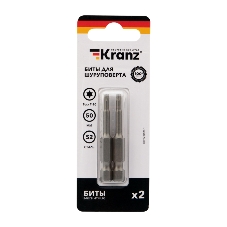 Бита для шуруповерта Kranz Torx T10х50 мм (2 шт./уп.)