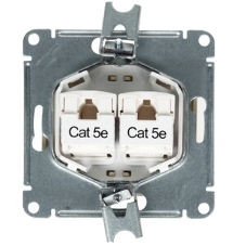 Механизм розетки комп. 2-м Glossa RJ45+RJ45 кат. 5е беж. SchE GSL000285KK