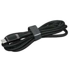 Кабель OLMIO GEEK, Type-C - Type-C, 60W, 1.2м, тканевая оплетка, LCD, черный