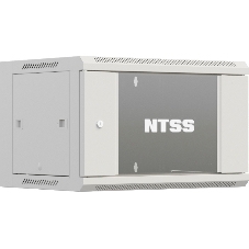 Шкаф коммутационный NTSS Премиум (NTSS-W6U6060GS-2) настенный 6U 600x600мм пер.дв.стекл 60кг серый IP20 сталь