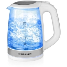Чайник электрический BRAYER BR1040WH 2220 Вт, 2 л, стек л, белый.