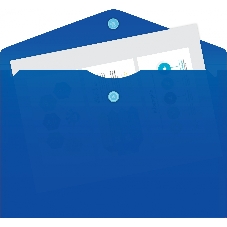 Конверт на кнопке Бюрократ PK804A5NBLU A5 непрозрачный, пластик, 0.18мм, синий