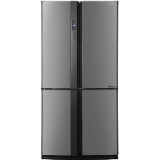 Холодильник Sharp SJ-EX93PSL нержавеющая сталь трехкамерный 345/211л морозилка снизу, No Frost, Side by Side
