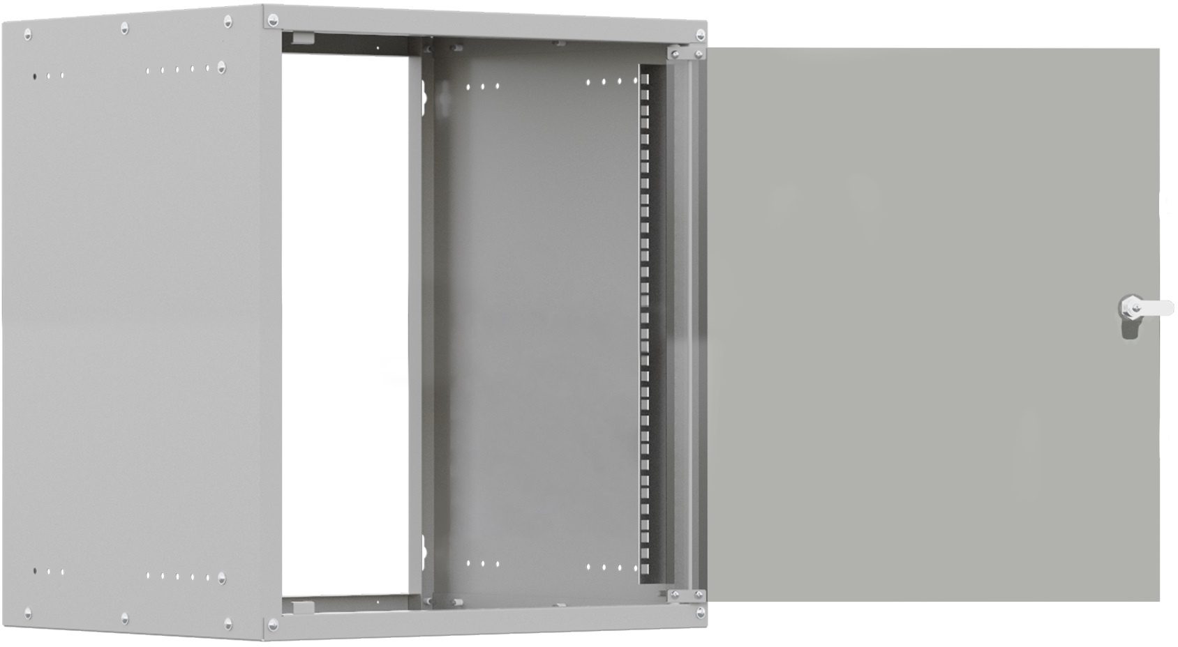 Шкаф коммутационный NTSS Lime (NTSS-WL9U5560GS) настенный 9U 550x600 мм пер. дв. стекл несъемн. бок. пан. 30 кг серый 110 град. IP20 сталь