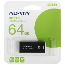 Флешка USB ADATA UC320 (UC320-64G-RBK/BK), 64Gb, USB 3.2, R/W 100/30, черный