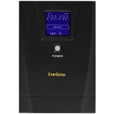Источник бесперебойного питания Pure Sine Wave ExeGate SinePower UHB-5000.LCD.AVR.6C13.RJ.USB.3U (5000VA/4000W, LCD, AVR, 6*C13, RJ45/11, USB, возможность подключения до десяти внешних батарейных блоков 48В (поставляются отдельно), Rackmount 3U/Tower, металлический корпус, черный)
