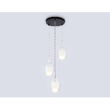 Подвесной светильник Ambrella light LH11151/3 BK/WH/CL черный/белый/прозрачный E27*3 max 60W D425*1500