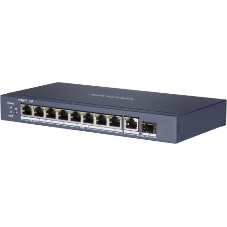 Коммутатор Hikvision DS-3E0510HP-E, 8×1 Гбит/с PoE+ + 1×1 Гбит/с SFP, неуправляемый