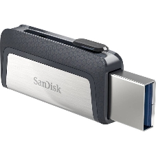 Флешка USB SanDisk DDC2 Ultra Dual (SDDDC2-032G-G46), 128Gb, USB 3.0/USB 3.1 Type C, R/W 150/30, серый/черный