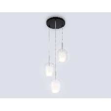 Подвесной светильник Ambrella light LH11151/3 BK/WH/CL черный/белый/прозрачный E27*3 max 60W D425*1500