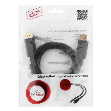 Кабель DisplayPort Gembird/Cablexpert, 1м, 20M/20M, черный, экран, пакет