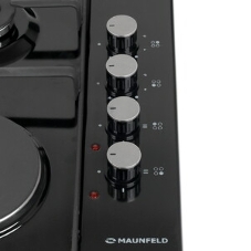 Комбинированная варочная панель Maunfeld EEHE.64.5EB/KG, 4 конфорки, эмалированная сталь, черный