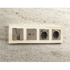 Лицевая панель ALFA (Темная бронза матовый) для розетки 2USB тип A+C QUANT AP6410
