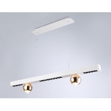 Светильник подвесной светодиодный FL5955 WH/GD белый/золото 4200K 18W 1000*70*1200 (Без ПДУ)