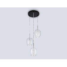 Подвесной светильник Ambrella light LH11151/3 BK/WH/CL черный/белый/прозрачный E27*3 max 60W D425*1500