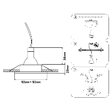 Светильник встраиваемый Ambrella light TN102726 WH белый GU5.3 92*92*23