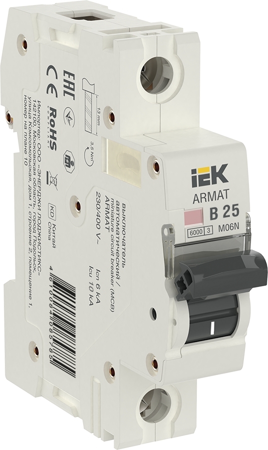Выключатель автоматический IEK ARMAT M06N 1P B 25А
