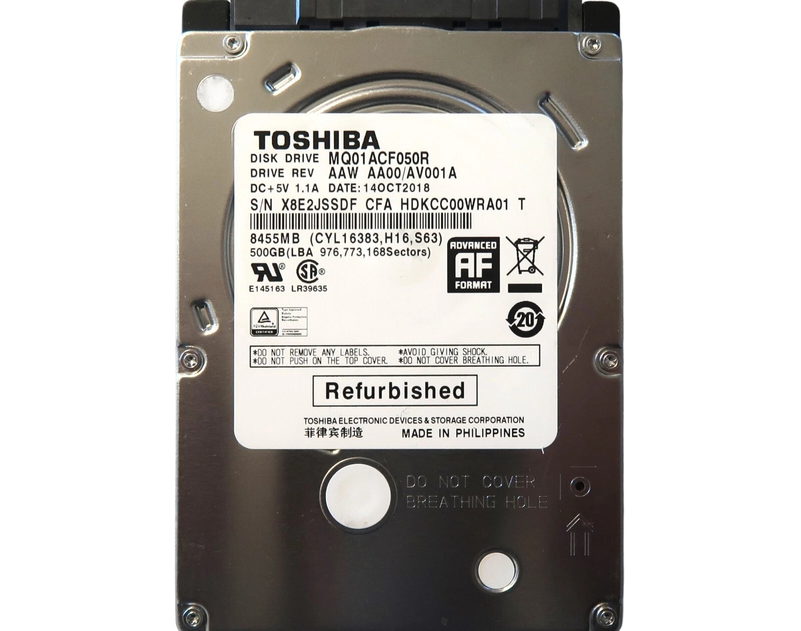 Жесткий диск HDD Toshiba SATA3 500Gb 2.5