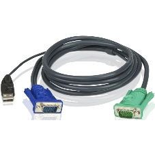 Шнур, мон+клав+мышь USB ATEN, SPHD15=>HD DB15+USB A-Тип, Male-2xMale, 8+4 проводов, опрессованный, 1.8 метр., черный, (2L-5202U)